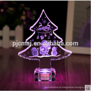 Árvore de Natal de cristal por atacado com luz conduzida para decorações do Natal